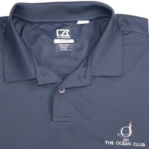 Cutter & Buck Mens Navy Blue The Ocean Club Golf Polo Shirt XL